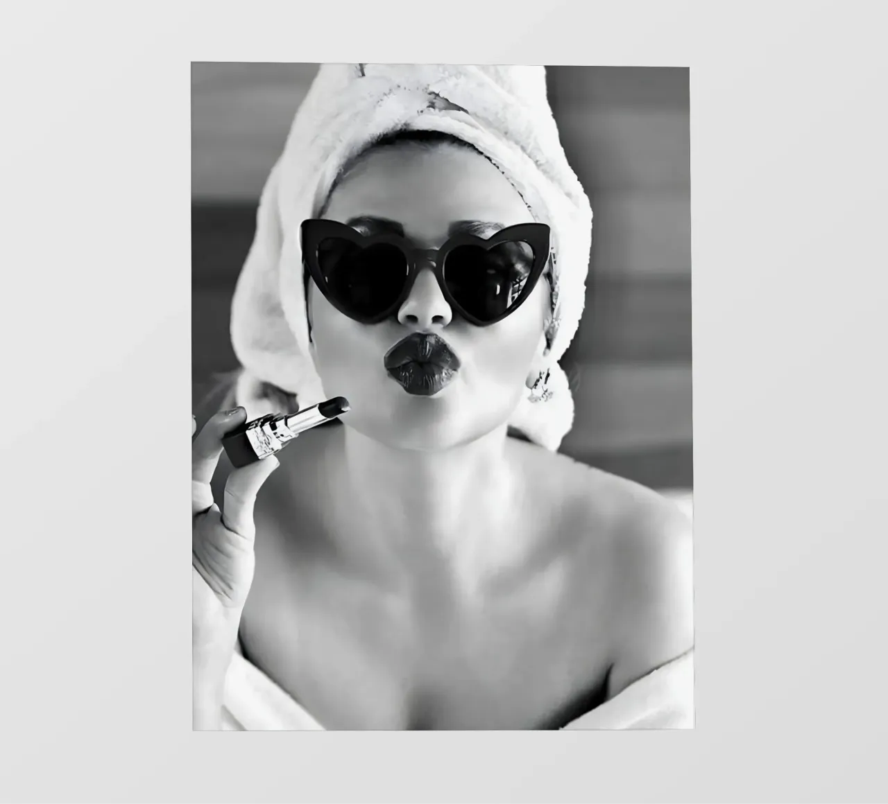 Invio di un bacio in bianco e nero telo in pvc da Galery Vintage