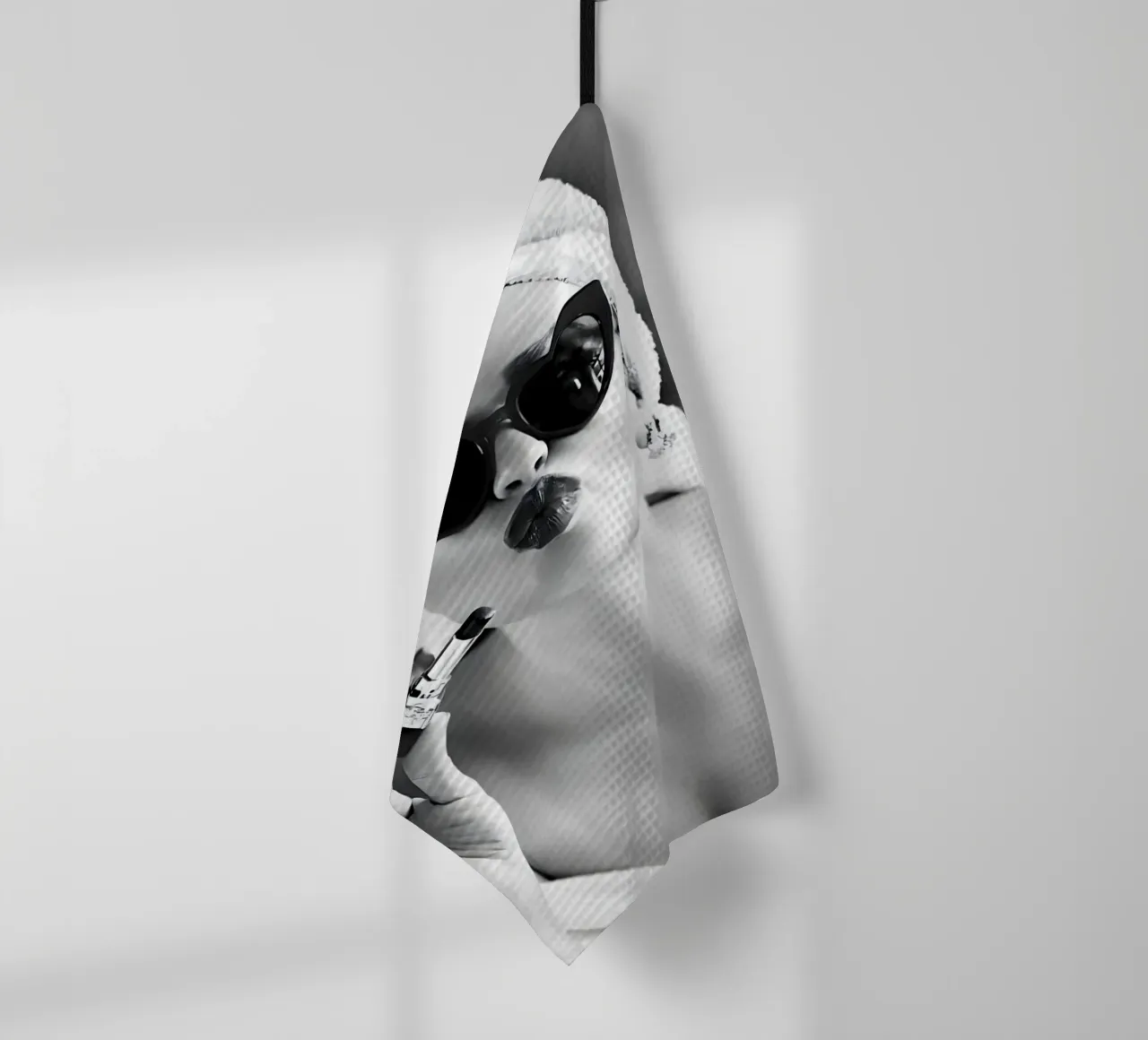 Invio di un bacio in bianco e nero canovaccio da cucina da Galery Vintage