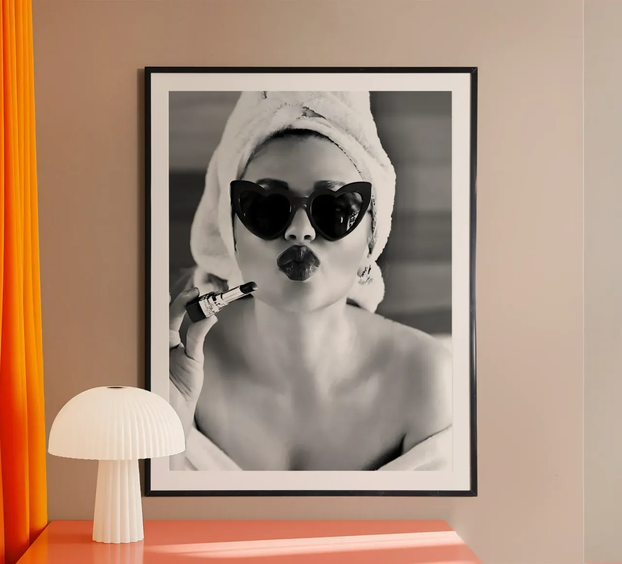 Invio di un bacio in bianco e nero carta hahnemühle da Galery Vintage