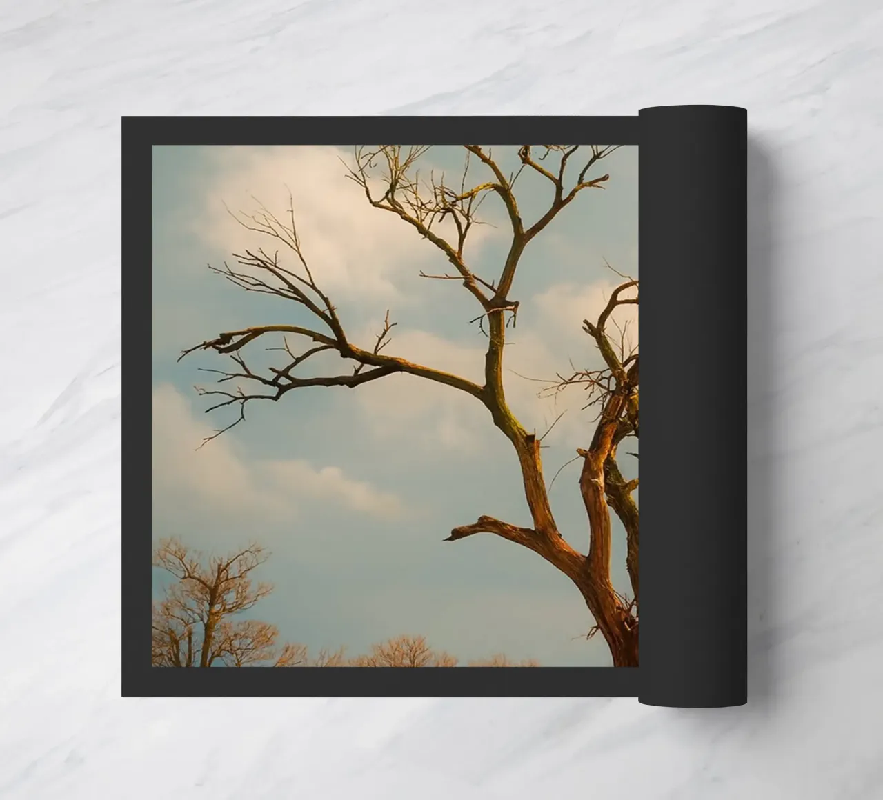 single dry tree doormat by Maraza