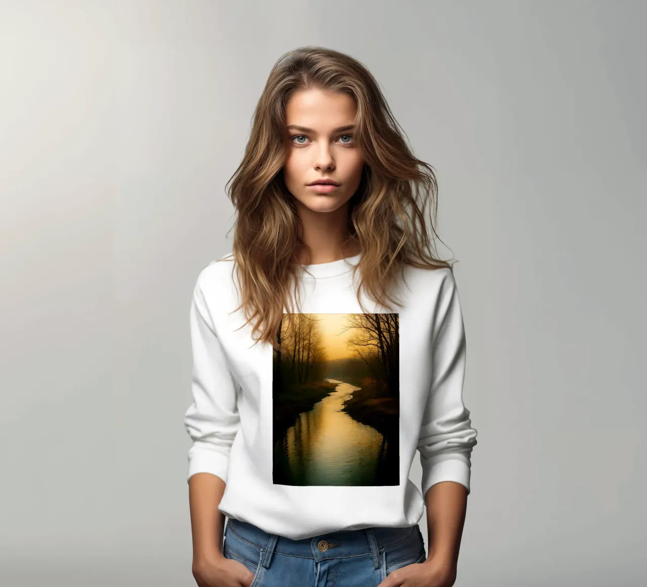 piccolo fiume nella foresta felpa da Maraza