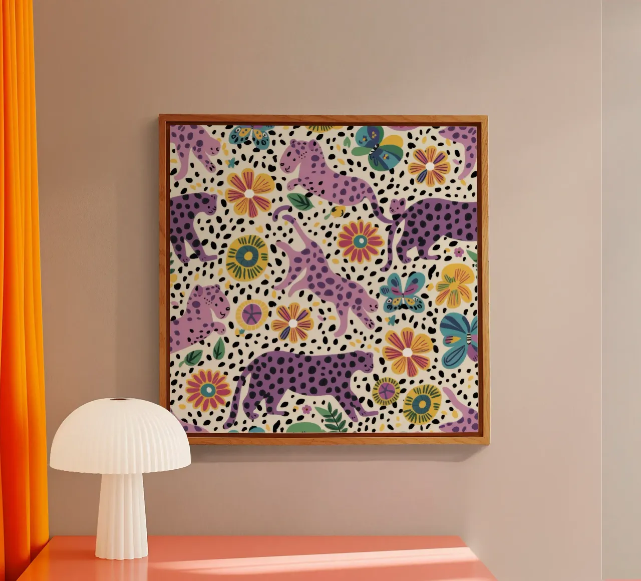 Leopardi viola regale plexiglass da paintbelieve