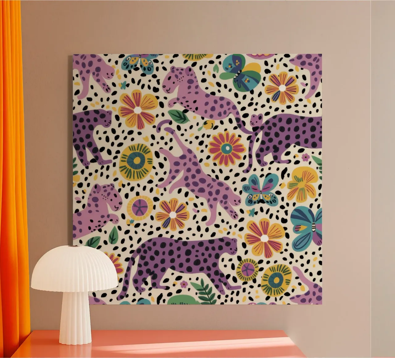 Leopardi viola regale plexiglass da paintbelieve