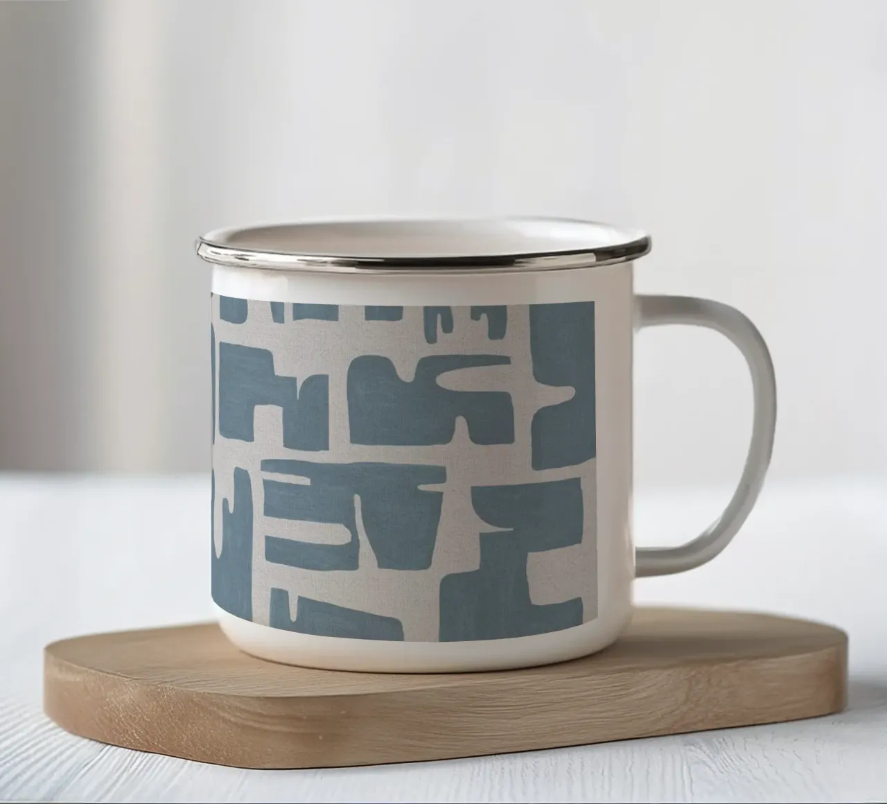 Blu metà secolo I tazza in smalto da Orara Studio