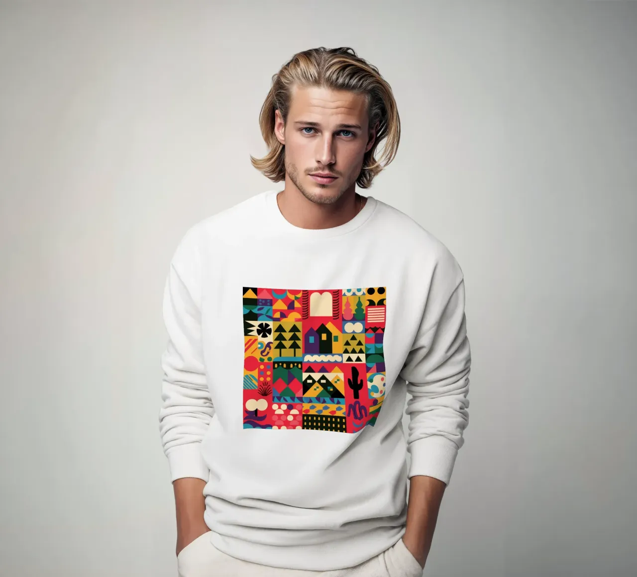 Labirinto geometrico folcloristico felpa da Sky Velour