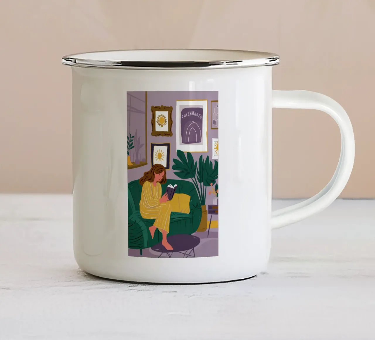 Divano Emerald Solitude tazza in smalto da Sky Velour