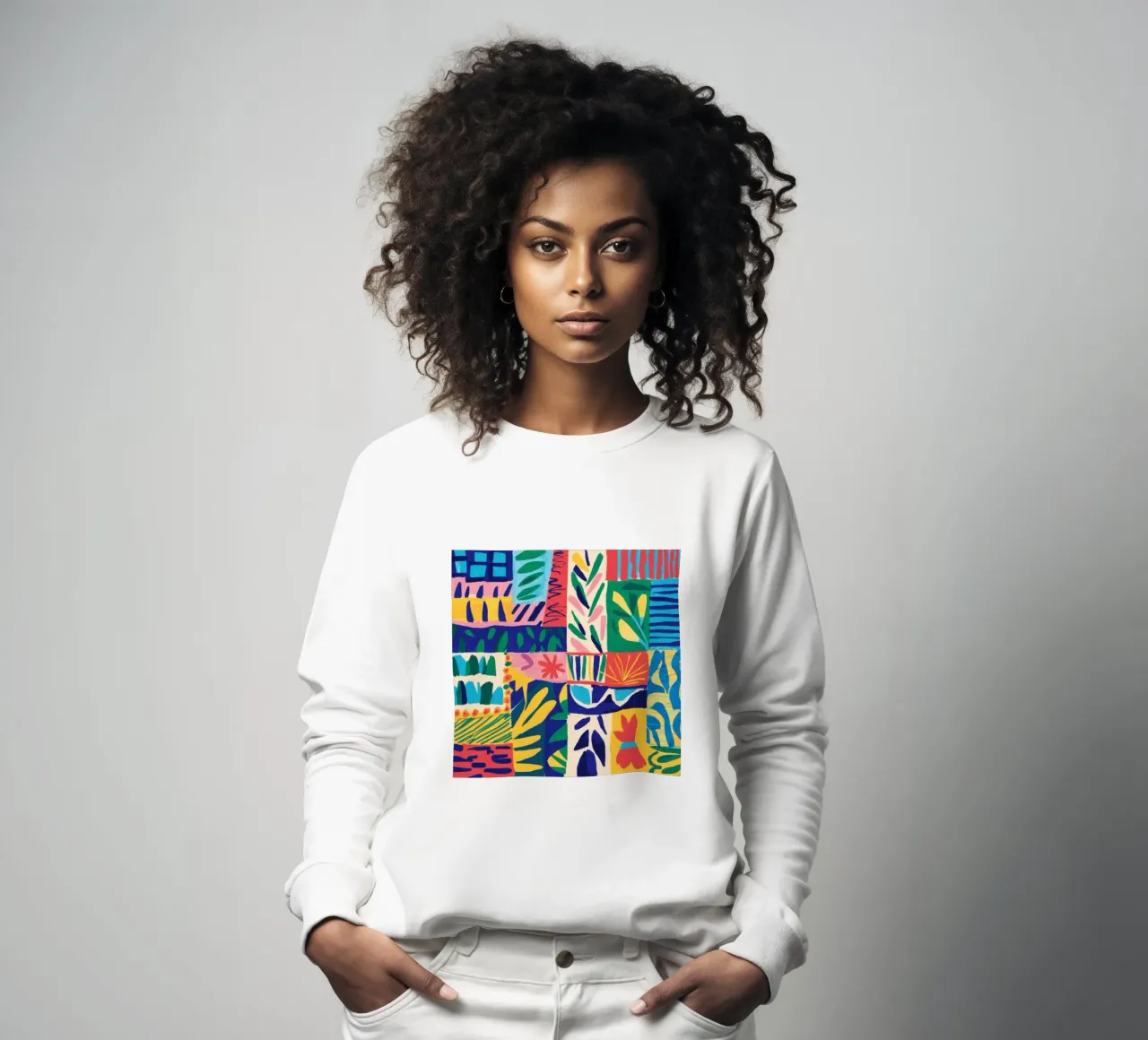 Fauvist Jungle Patchwork sweatshirt by Sky Velour