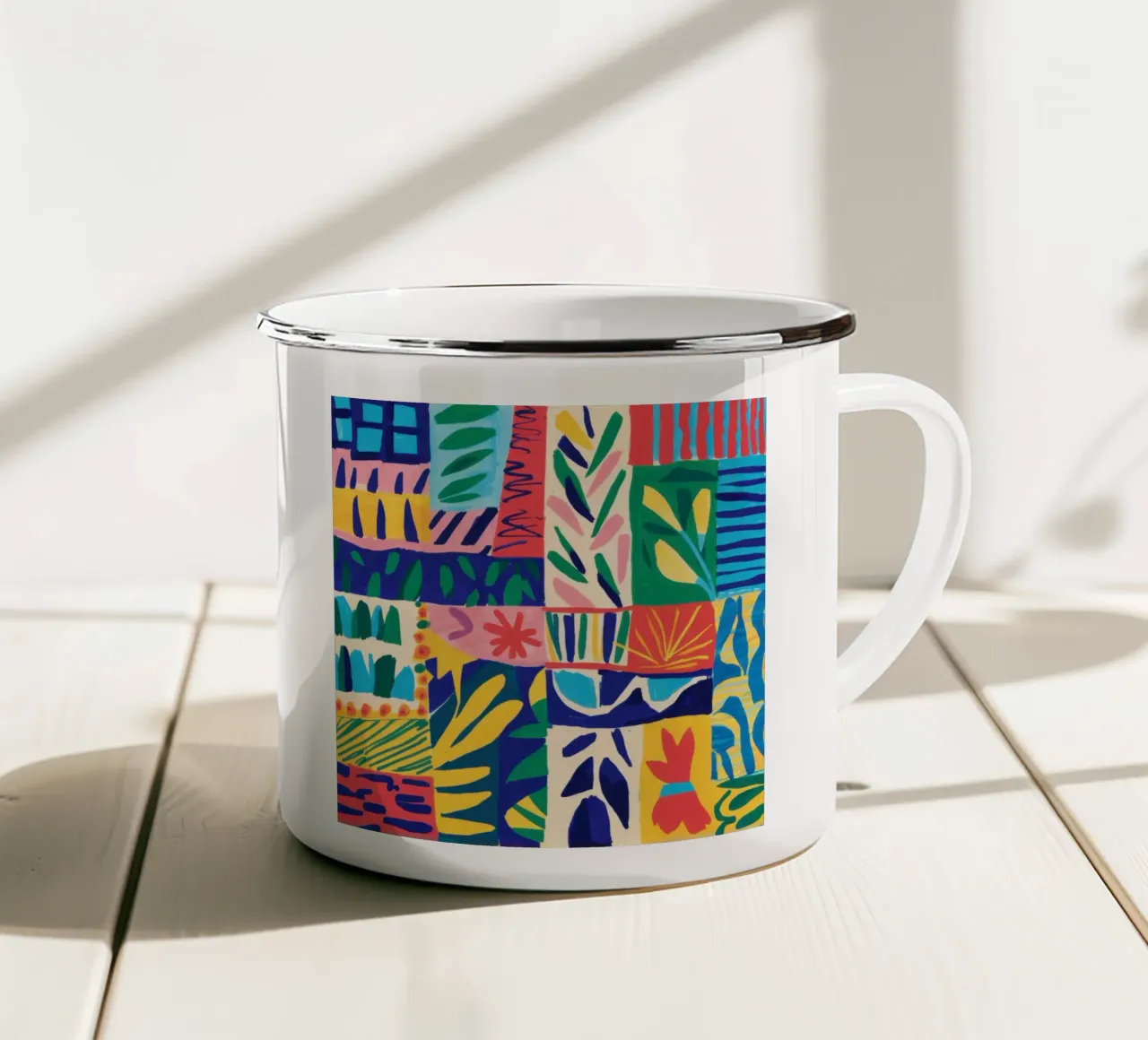 Patchwork della giungla fauvista tazza in smalto da Sky Velour