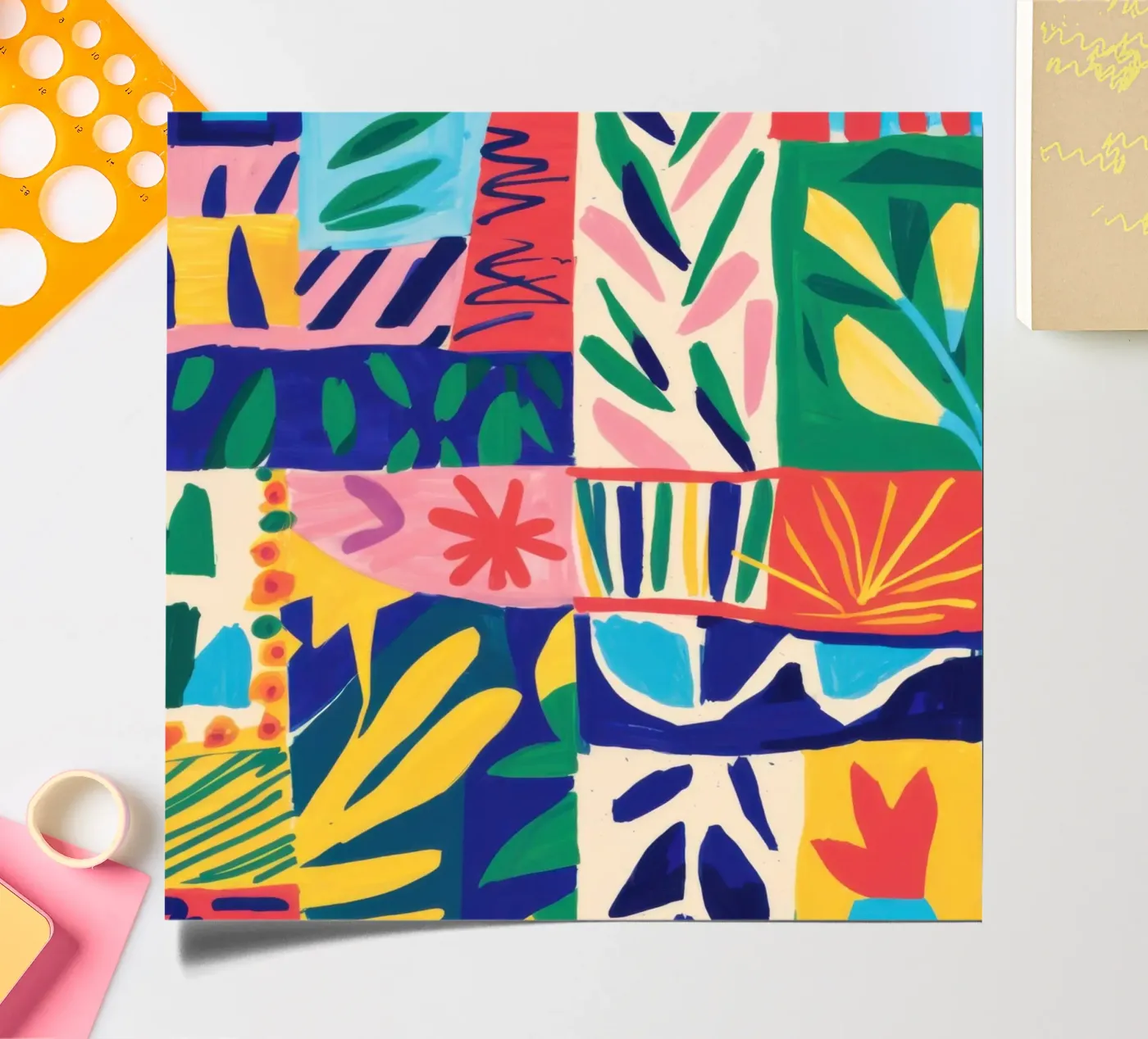 Fauvist Jungle Patchwork sticker sheet by Sky Velour