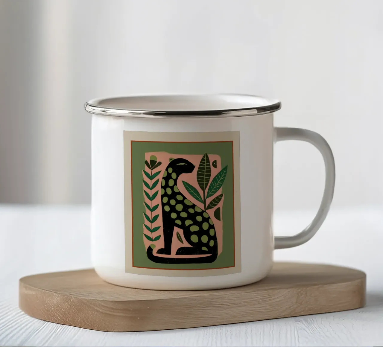 Gatto maculato tazza in smalto da cityart