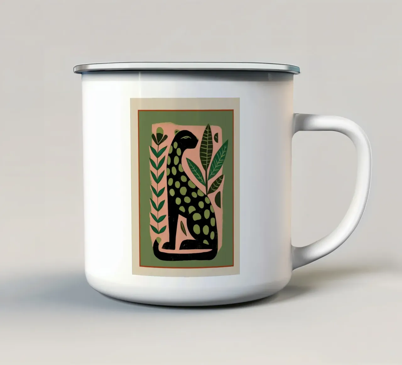 Gatto maculato tazza in smalto da cityart