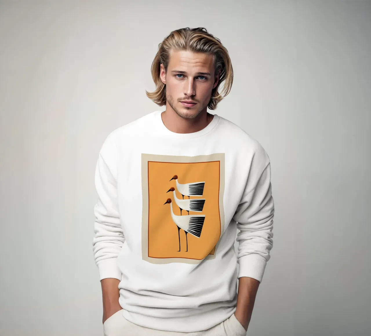 Trio di uccelli a strisce II felpa da cityart