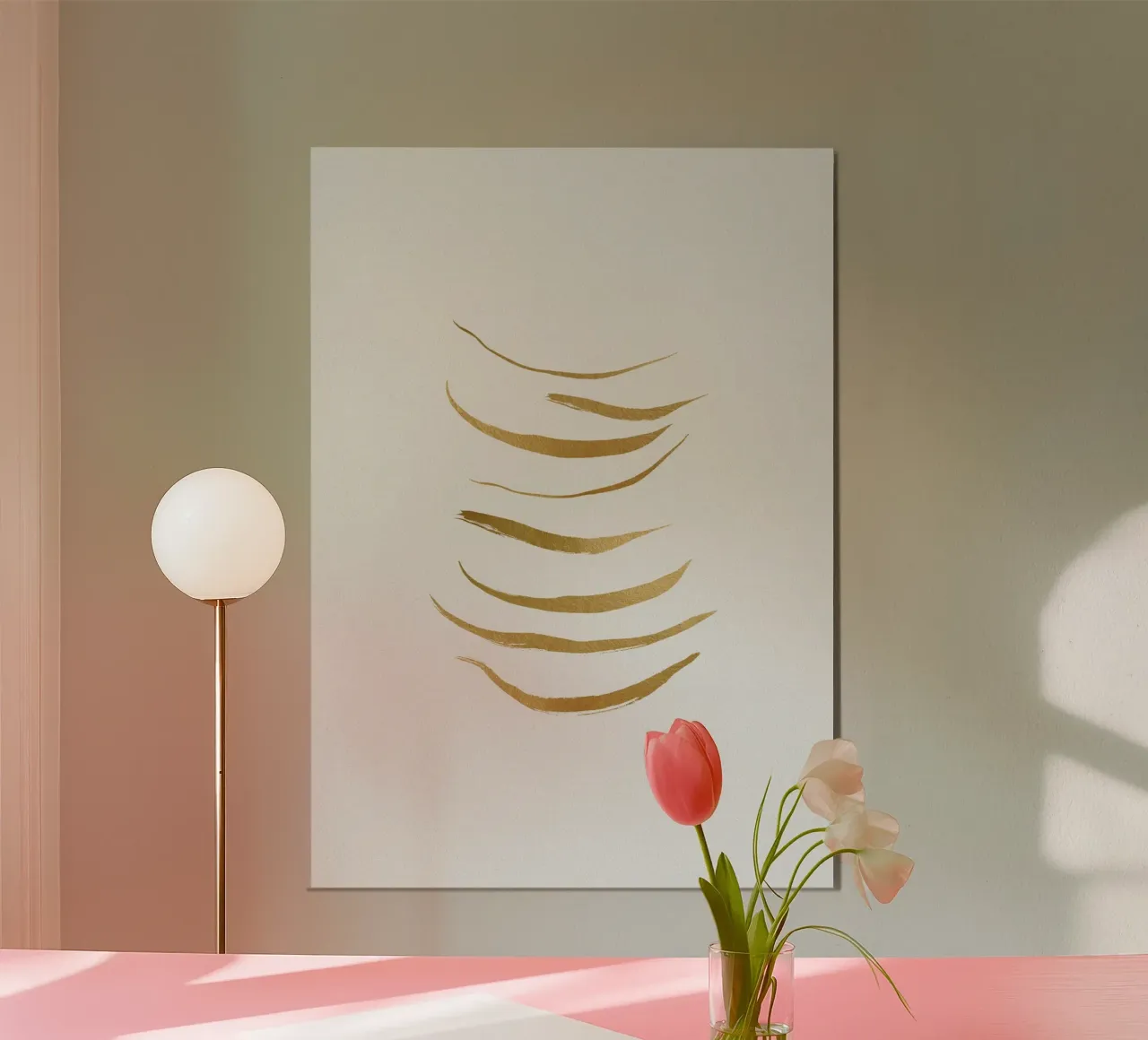 Pittura d'oro minimalista poster con telaio in alluminio da Orara Studio