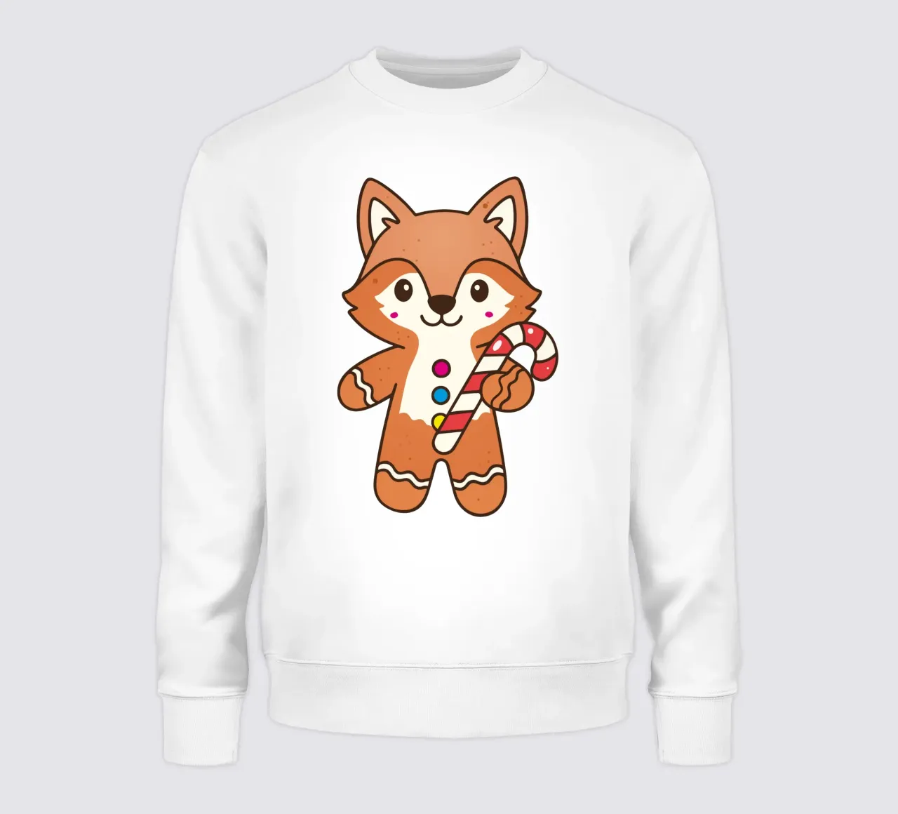 Simpatica volpe di pan di zenzero con bastoncini di zucchero colorati felpa da NA/MO