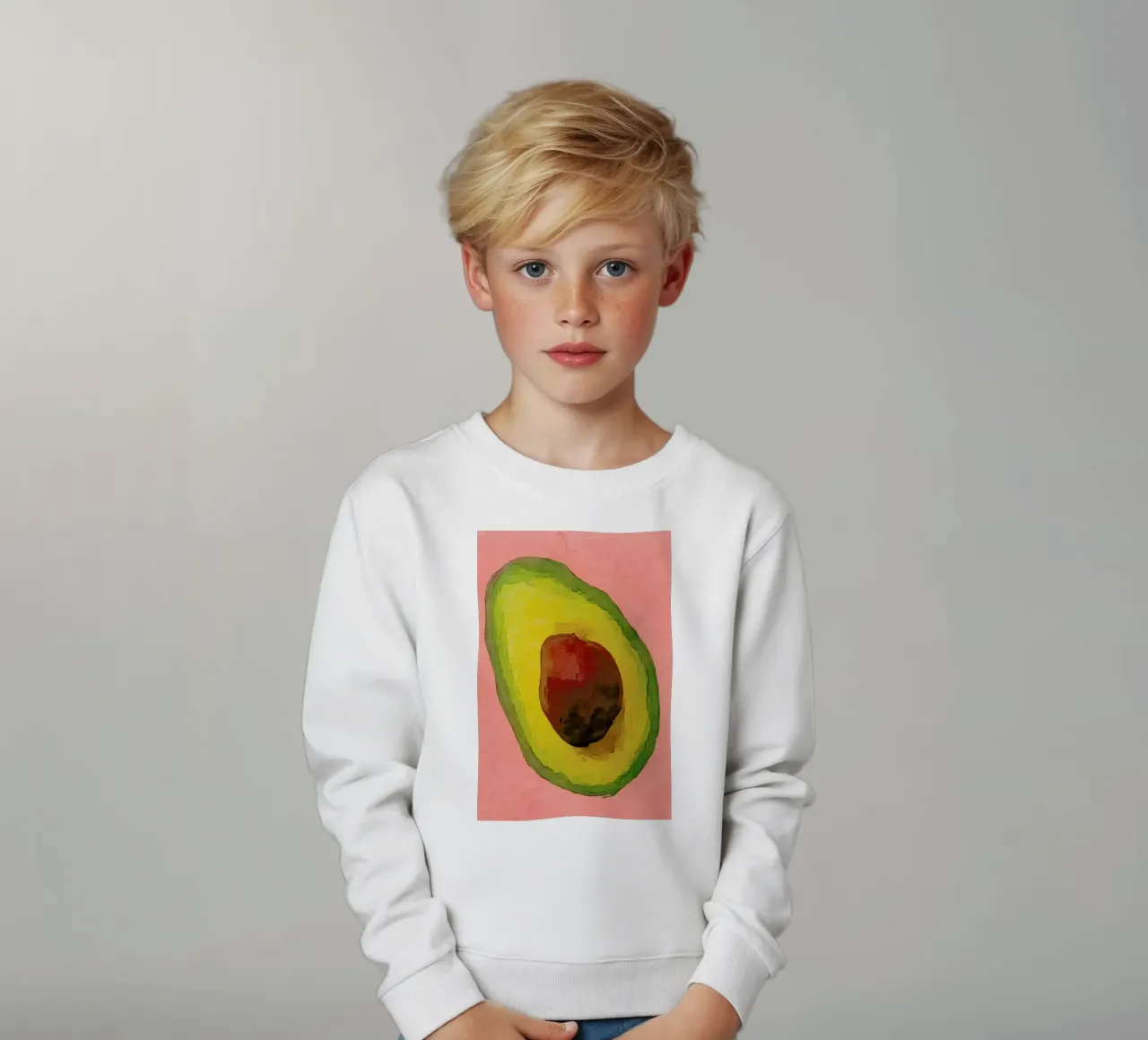 Avocado for Lola felpa bambino da Xchange Art Studio