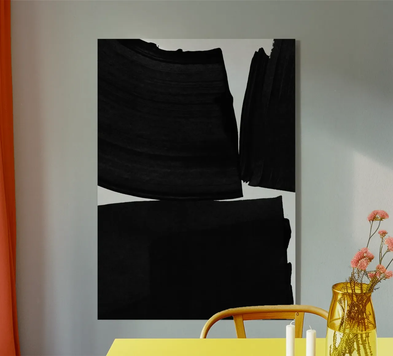 Minimalist Painting Black I acrylic glass by Orara Studio