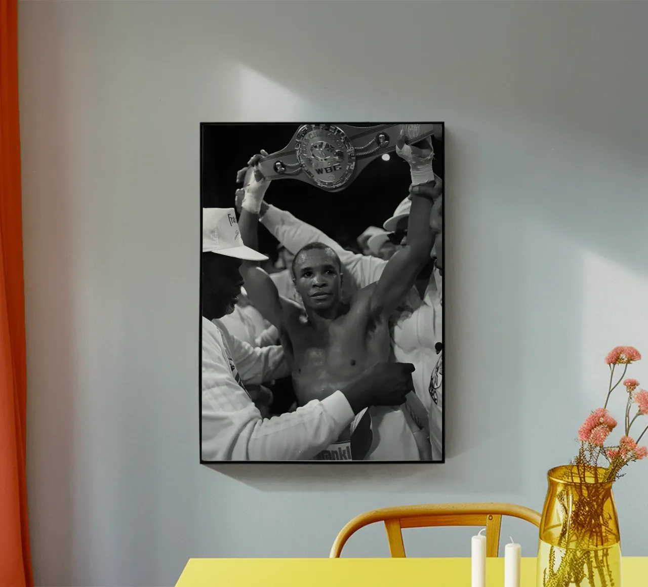 Ray Boxing plexiglass da Black White Poster