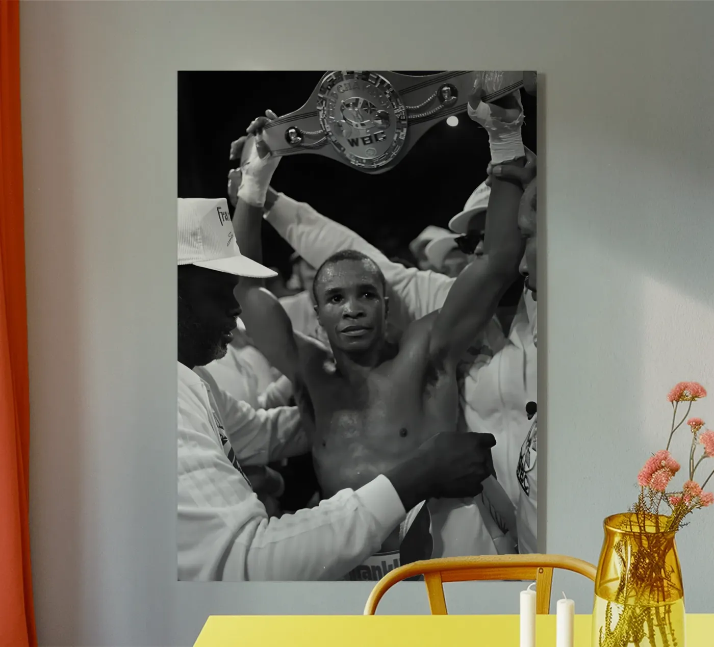 Ray Boxing plexiglas de Black White Poster
