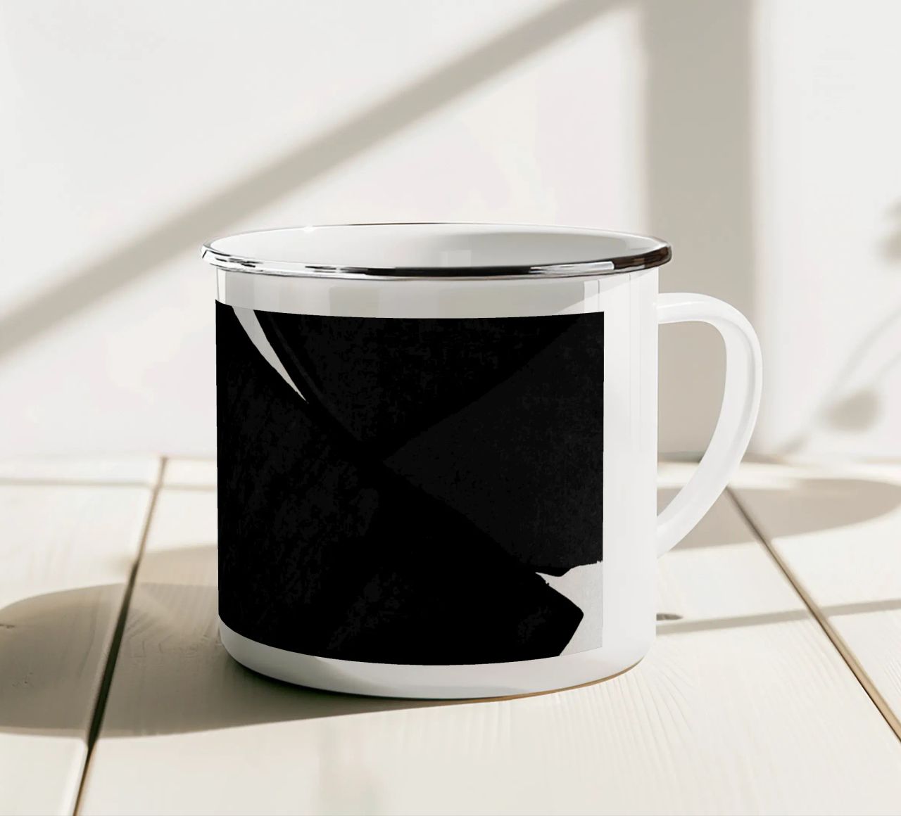 Pittura minimalista nera II tazza in smalto da Orara Studio