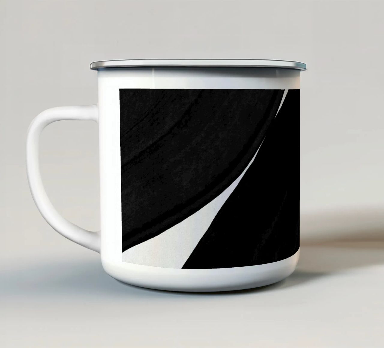 Pittura minimalista nera II tazza in smalto da Orara Studio