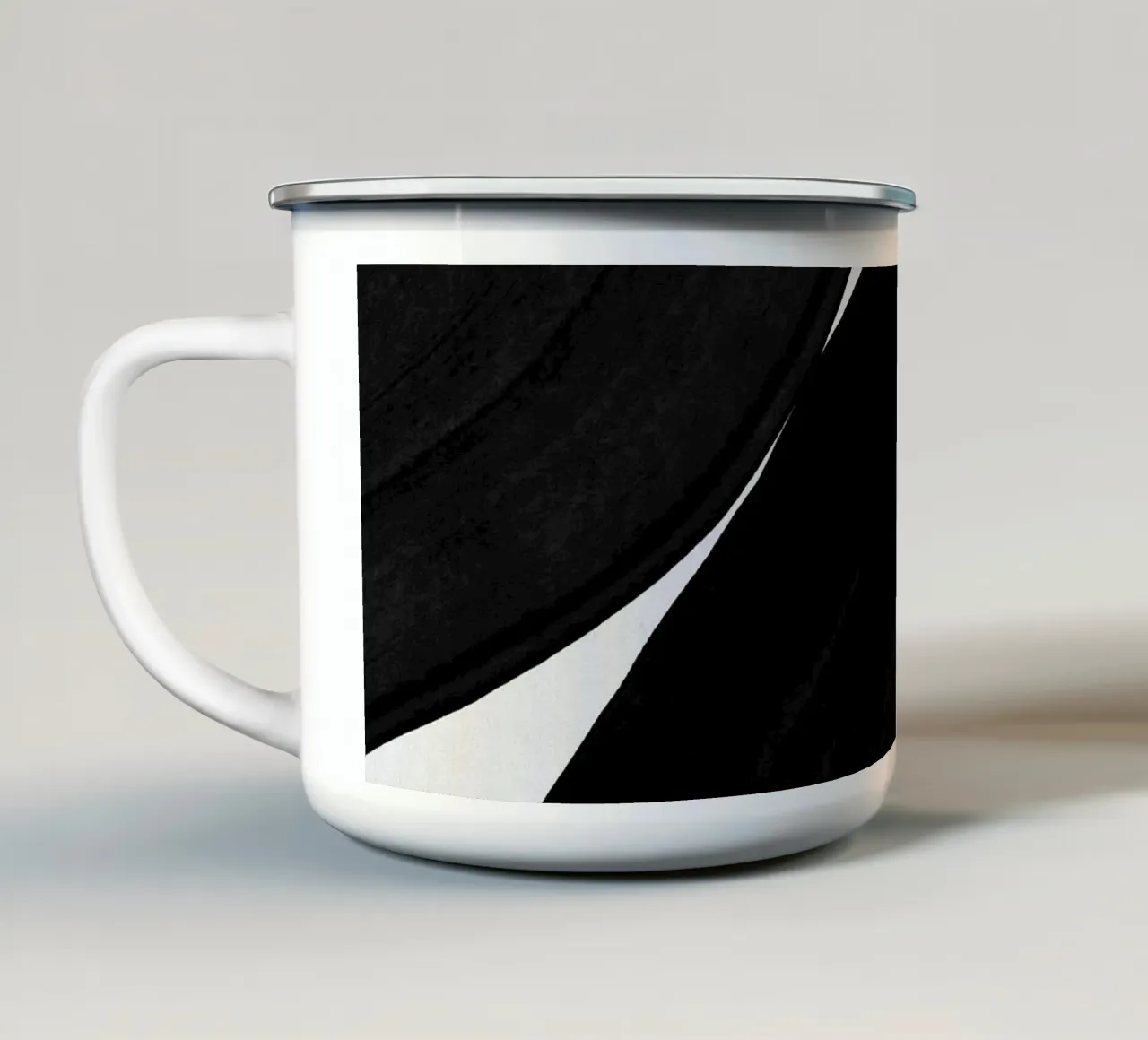 Pittura minimalista nera II tazza in smalto da Orara Studio