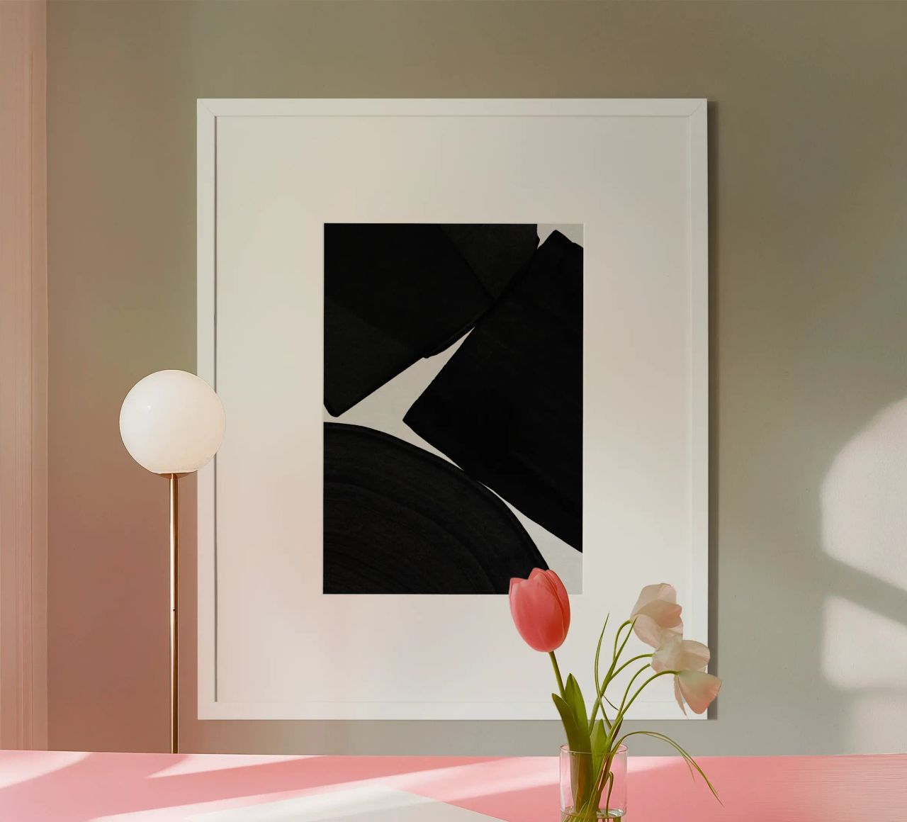 Minimalistische Malerei Schwarz II Poster von Orara Studio