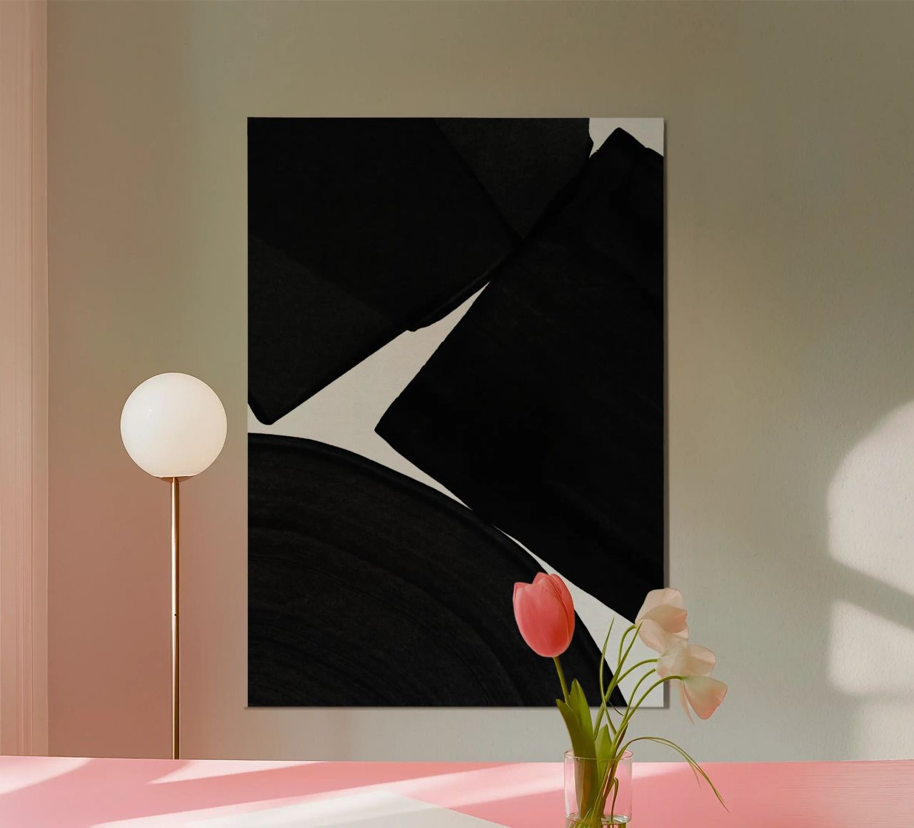 Minimalistische Malerei Schwarz II Poster von Orara Studio