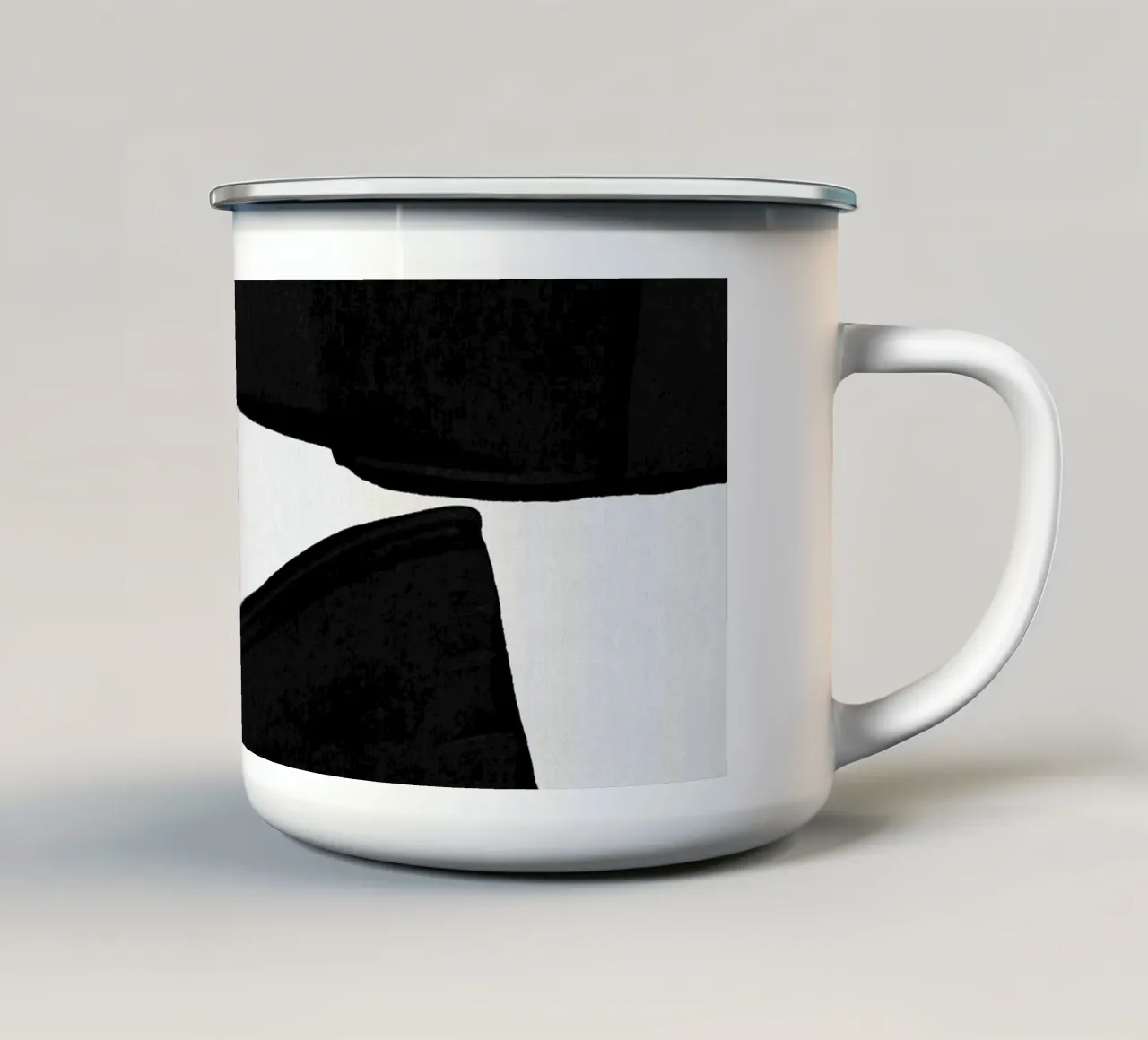 Pittura minimalista nera III tazza in smalto da Orara Studio