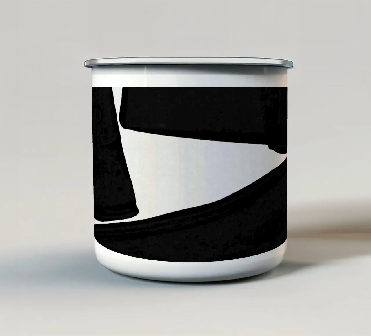 Pittura minimalista nera III tazza in smalto da Orara Studio