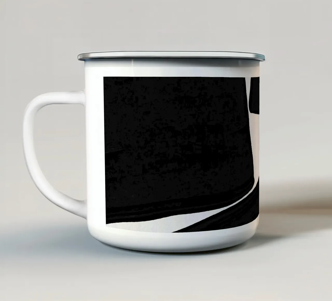 Pittura minimalista nera III tazza in smalto da Orara Studio