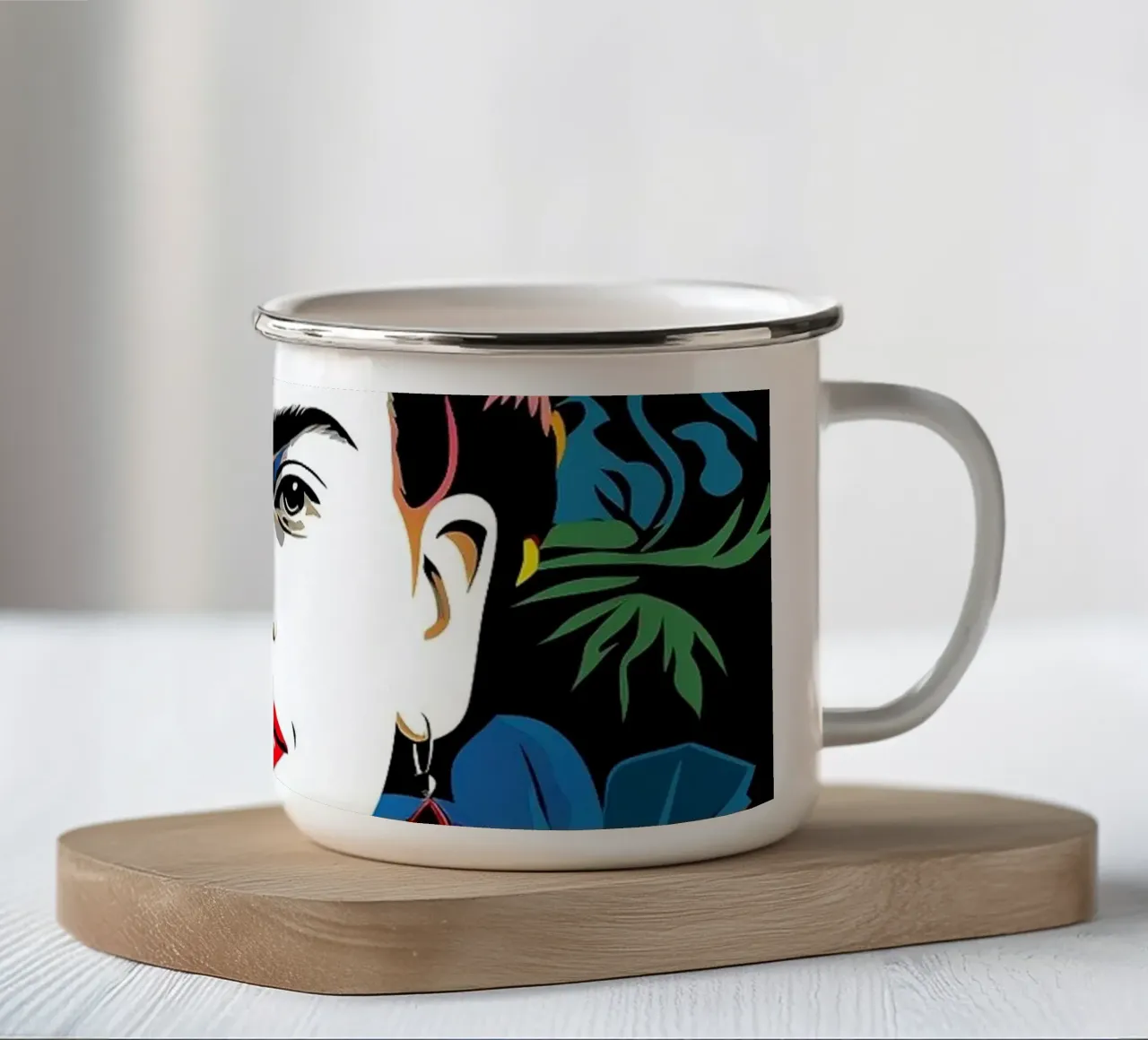 Frida unplugged tazza in smalto da Ella Barga