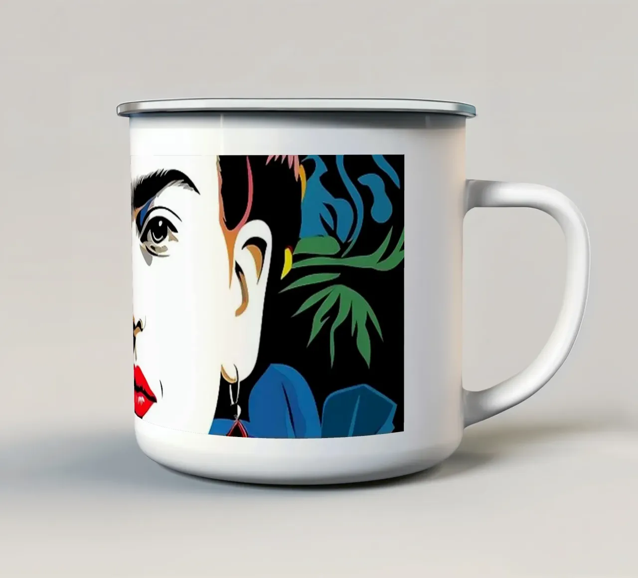 Frida unplugged tazza in smalto da Ella Barga