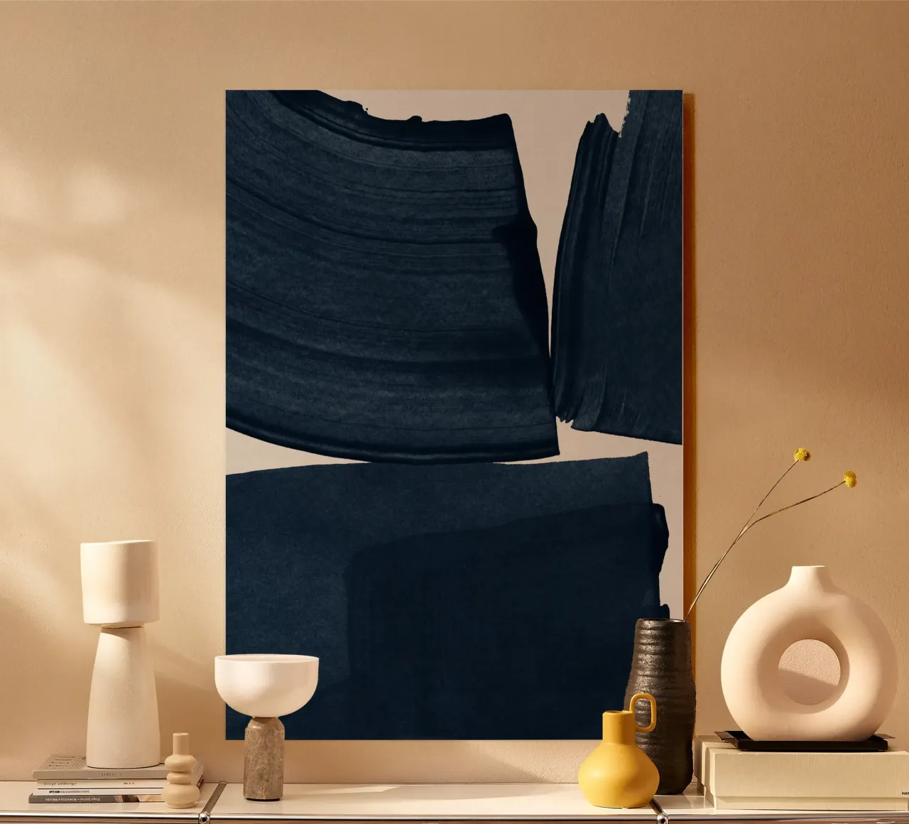 Pittura minimalista Blu I alluminio dibond da Orara Studio