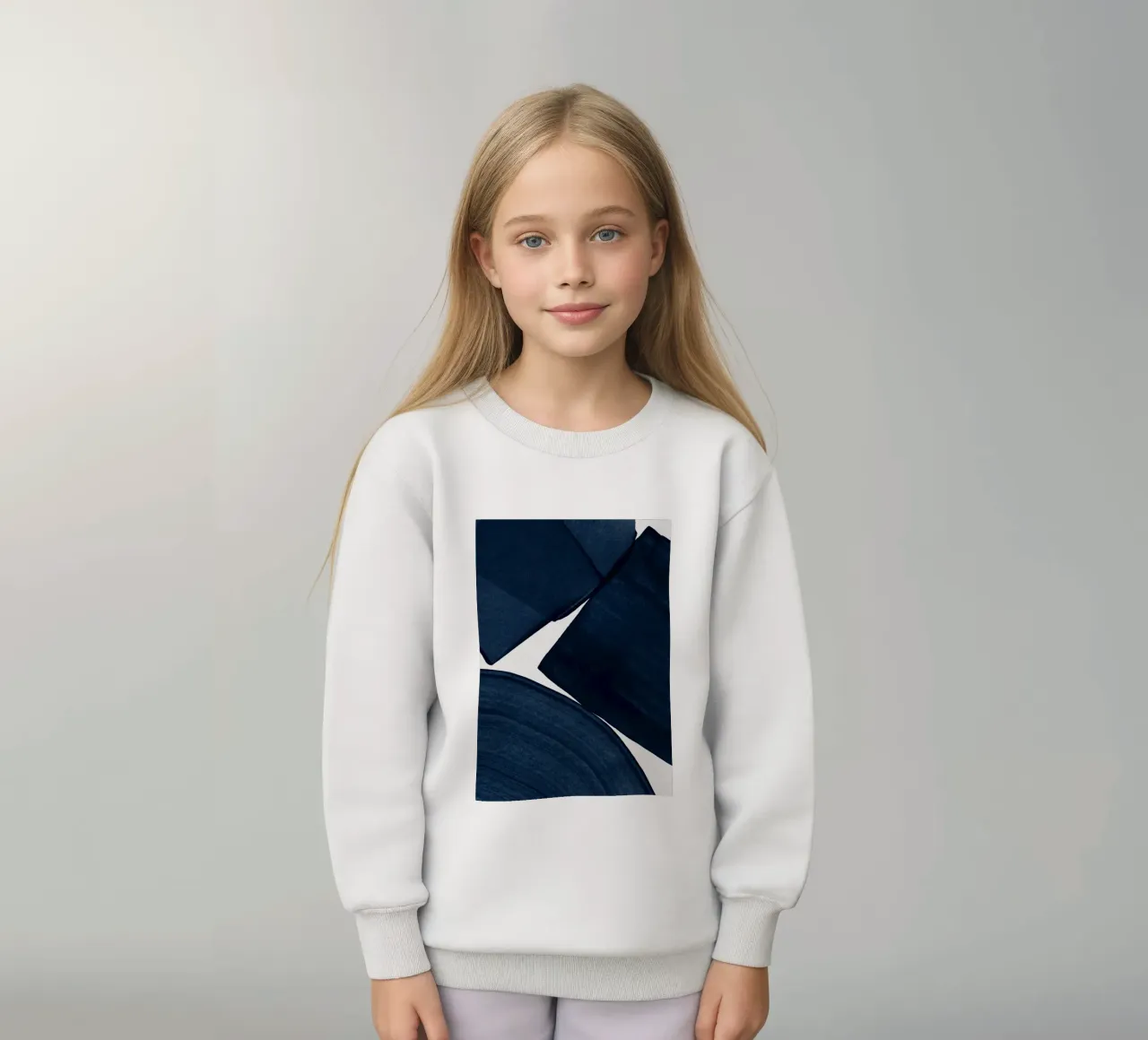 Minimalist Painting Blue II kids sweatshirt by Orara Studio