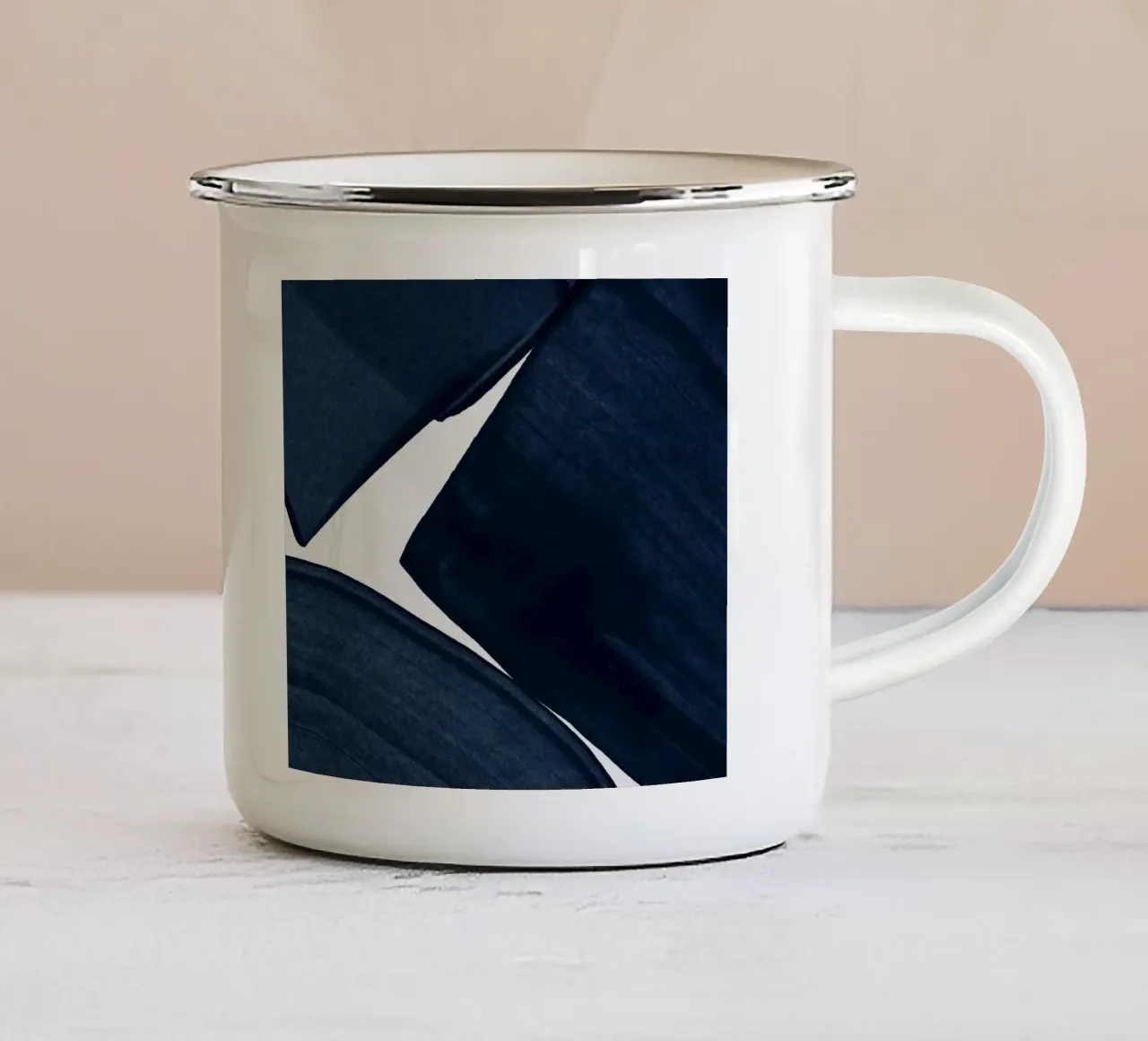 Pittura minimalista blu II tazza in smalto da Orara Studio