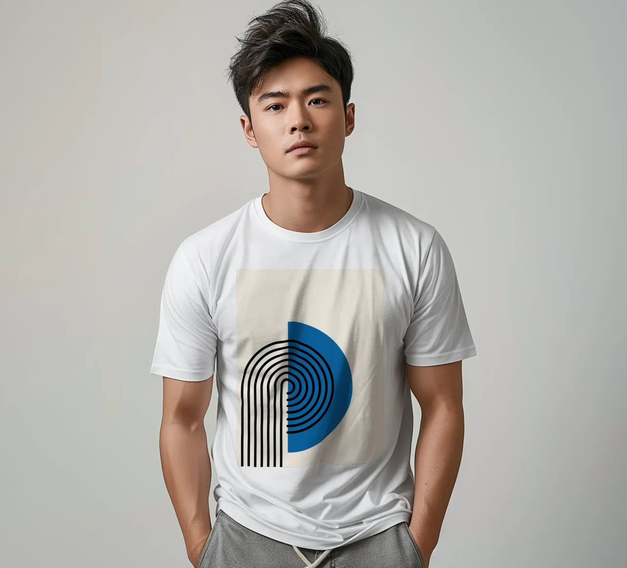 Retro Geometric Lines t-shirt da Cozy Vibes