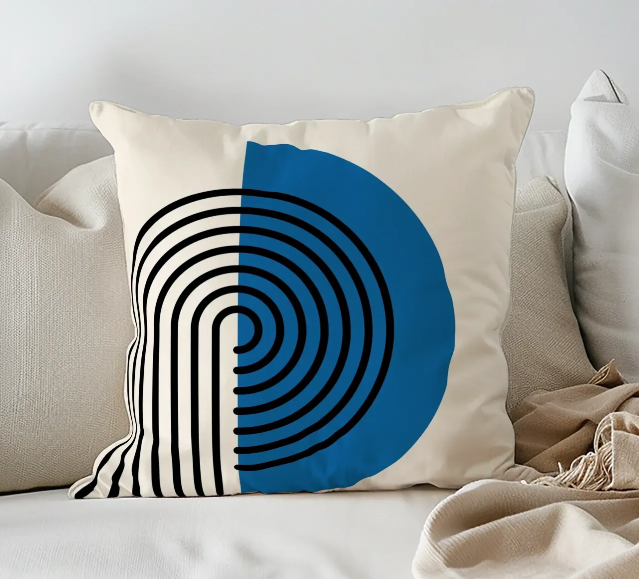 Retro Geometric Lines cuscino da Cozy Vibes
