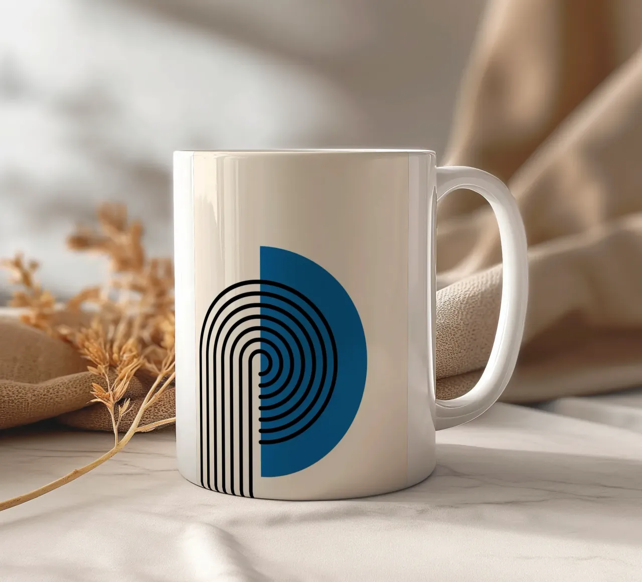 Retro Geometric Lines tazza in ceramica da Cozy Vibes