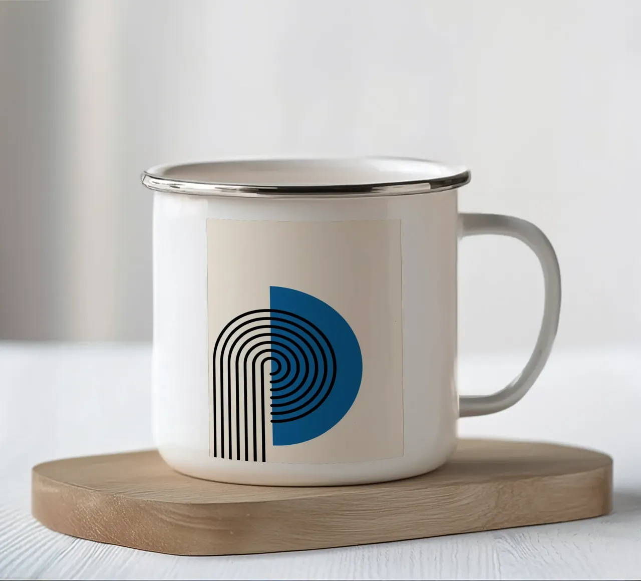 Retro Geometric Lines tazza in smalto da Cozy Vibes
