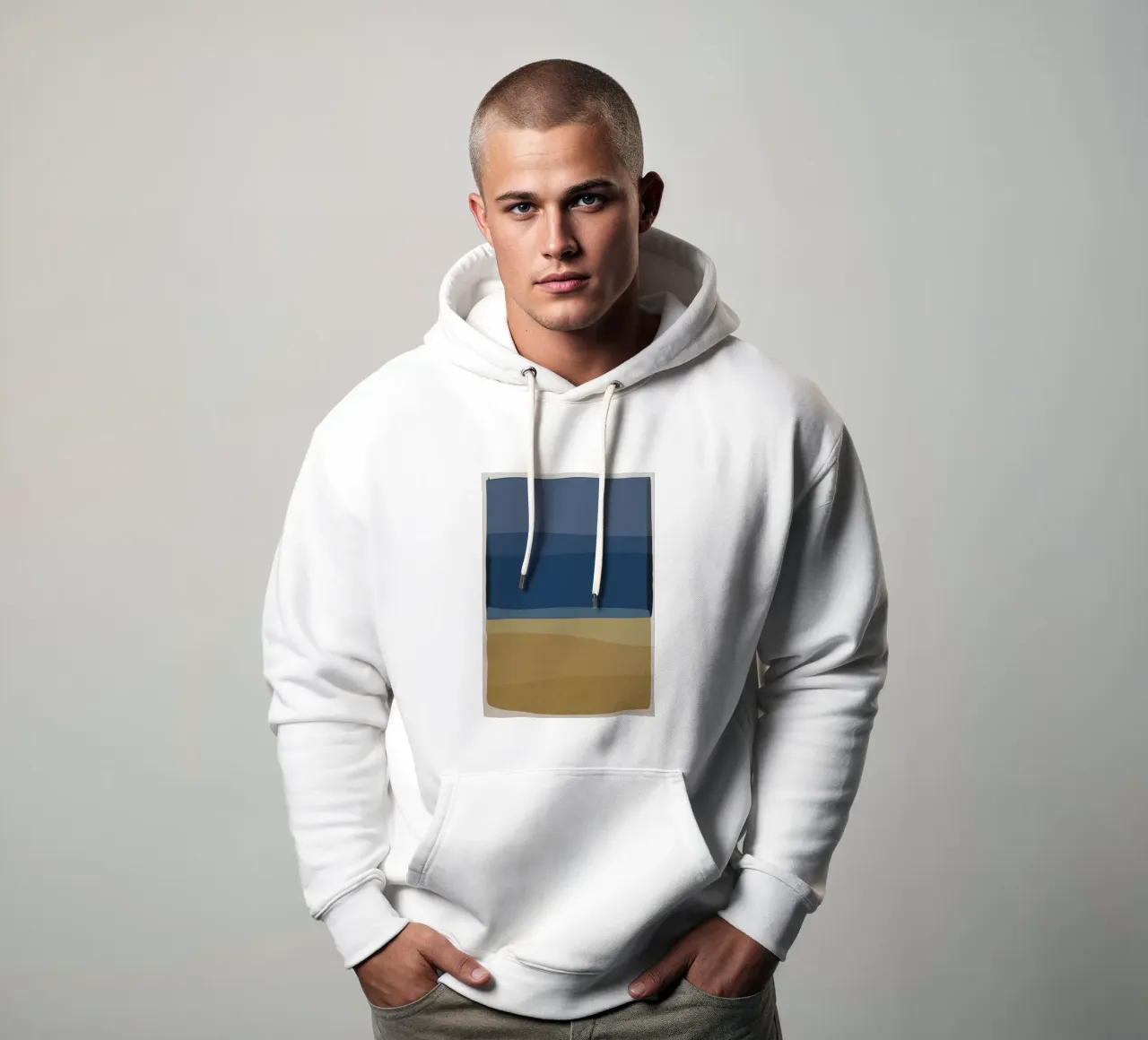 Blu e marrone moderno felpa con cappuccio da Orara Studio