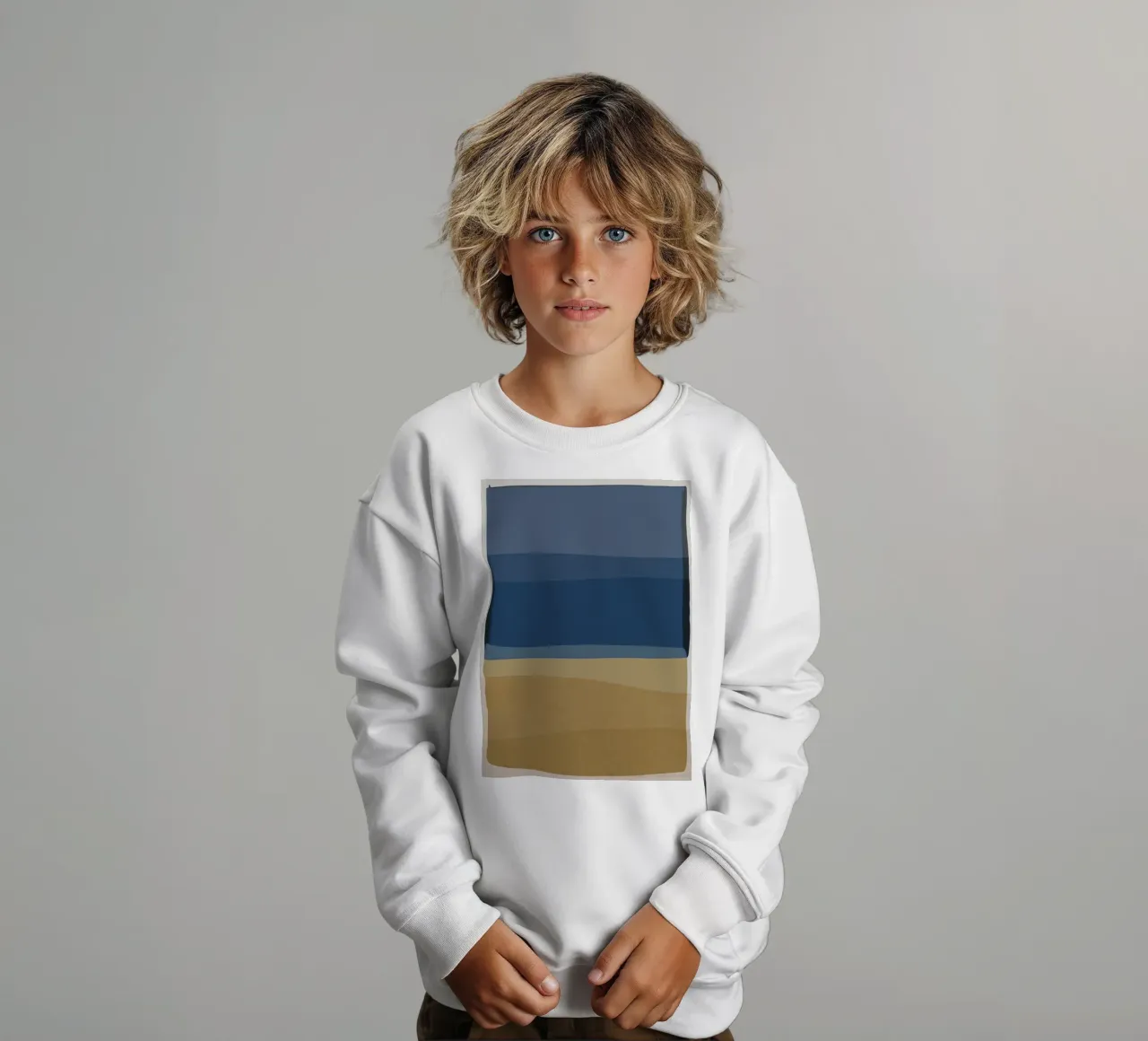 Blu e marrone moderno felpa bambino da Orara Studio