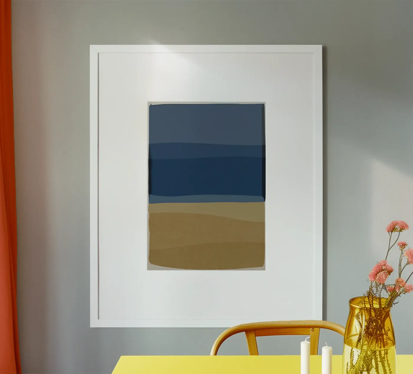 Modernes Blau und Braun Poster von Orara Studio