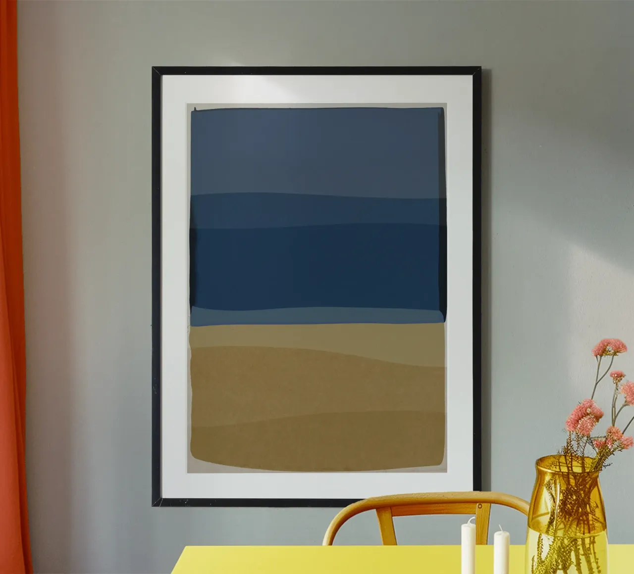Blu e marrone moderno carta hahnemühle da Orara Studio