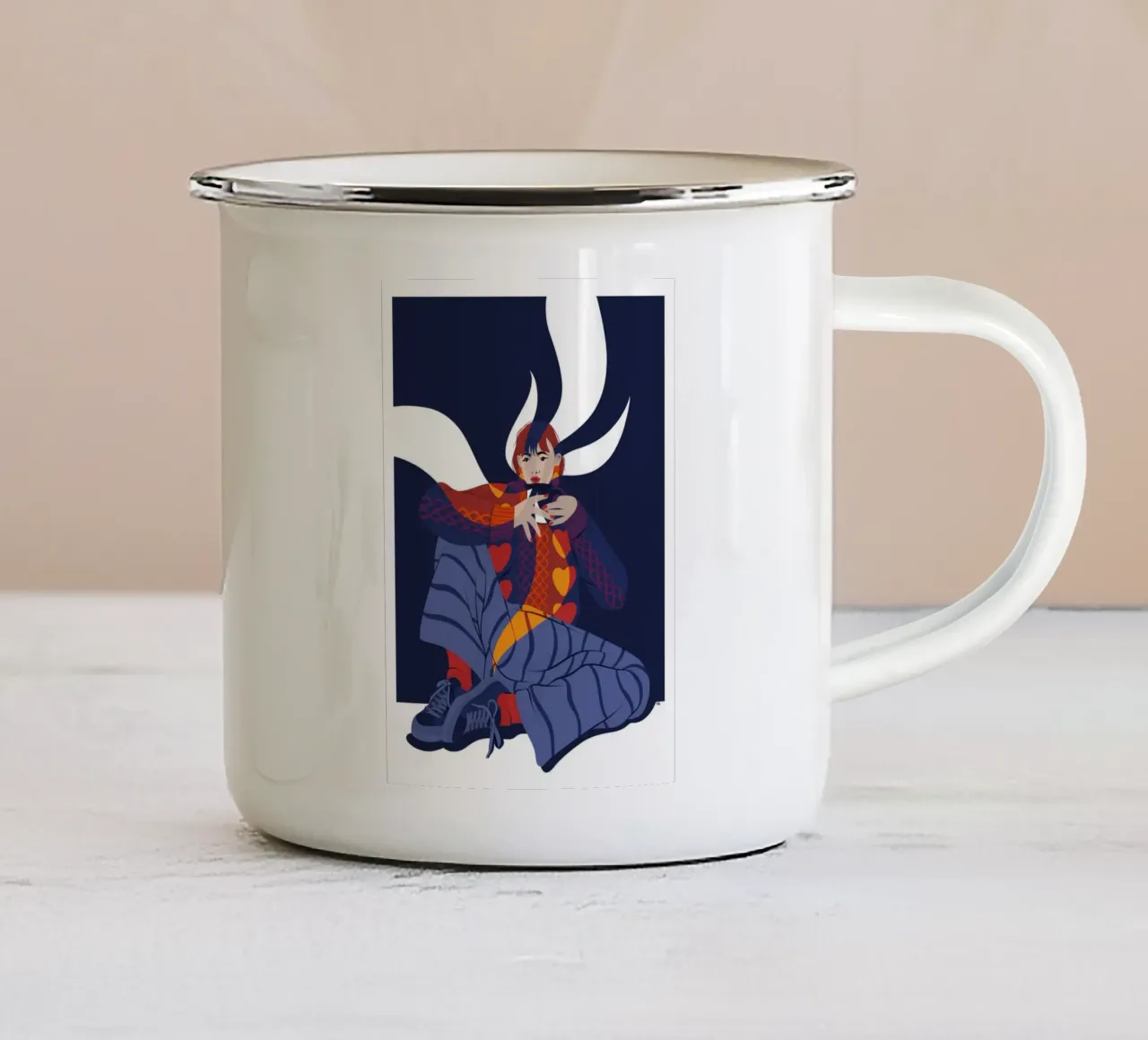 Hiver froid tazza in smalto da Lise.ya