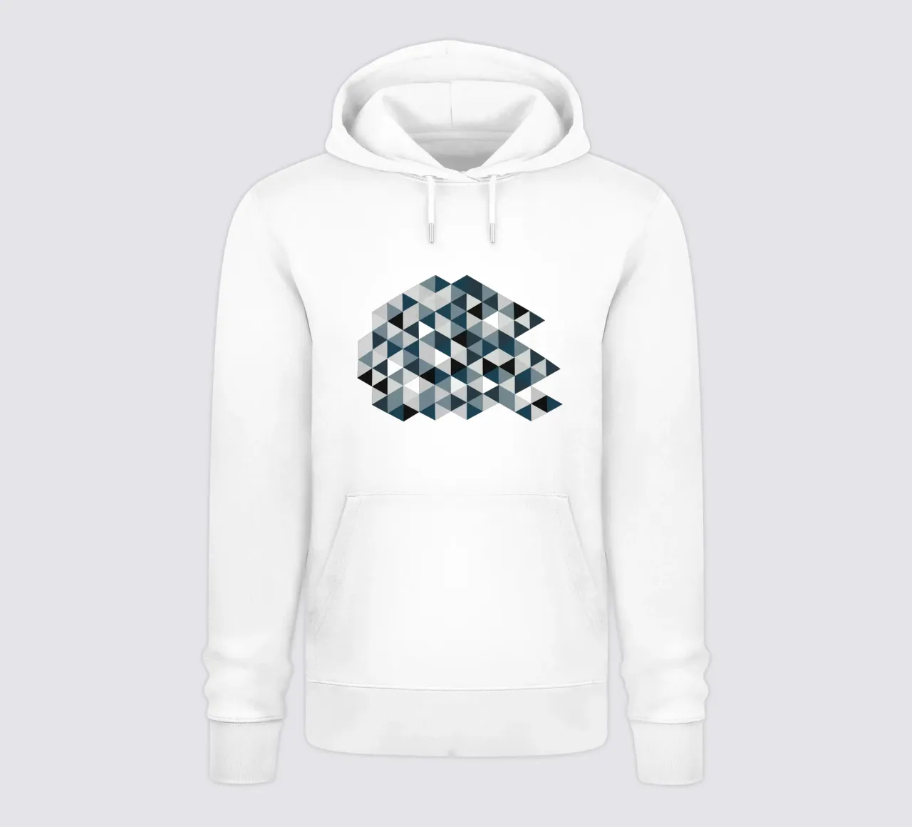 Ocean Mist Geometry - Sea Blue and Gray Triangle Pattern felpa con cappuccio da Petra Lang - Design