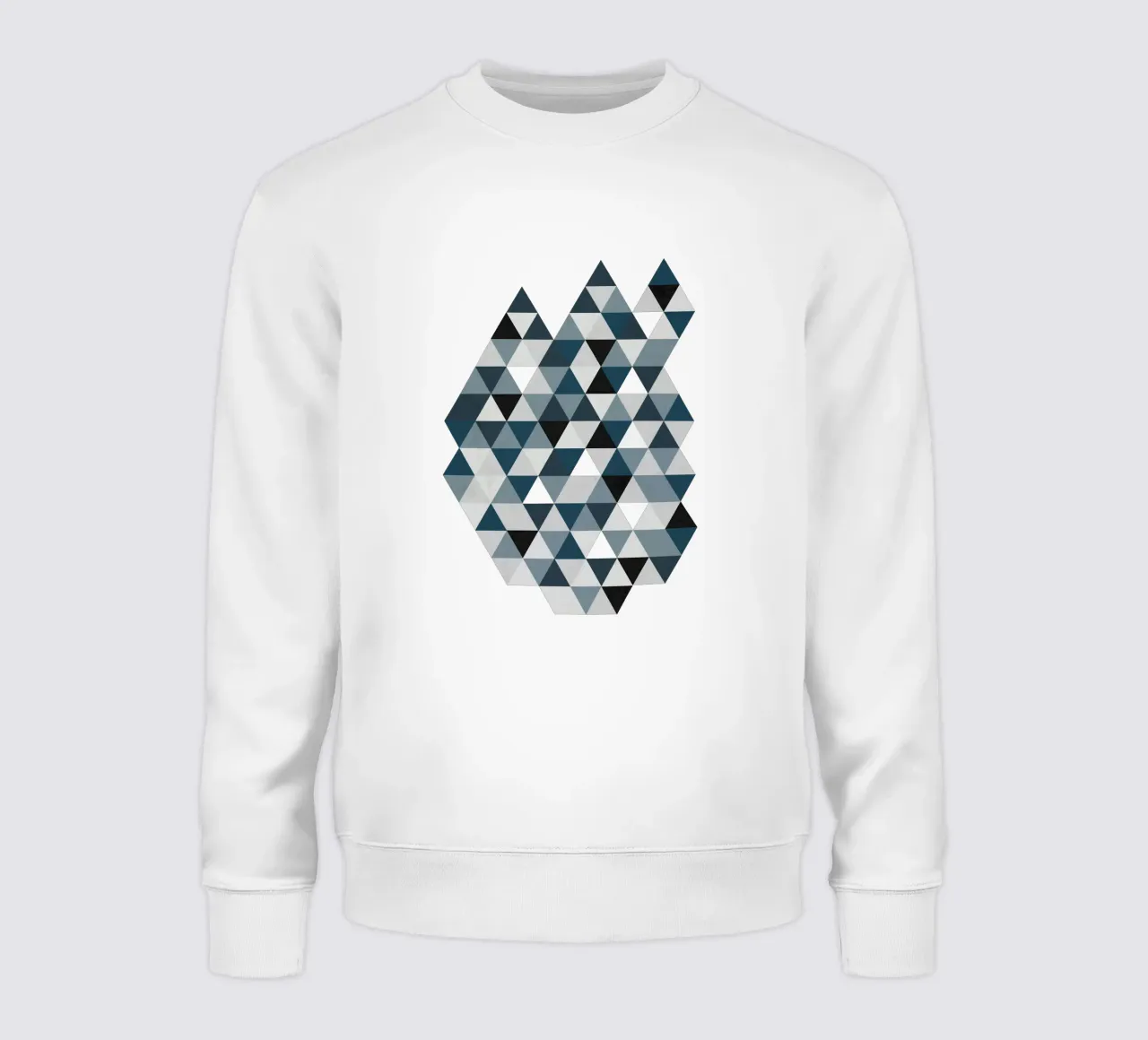 Ocean Mist Geometry - Sea Blue and Gray Triangle Pattern felpa da Petra Lang - Design