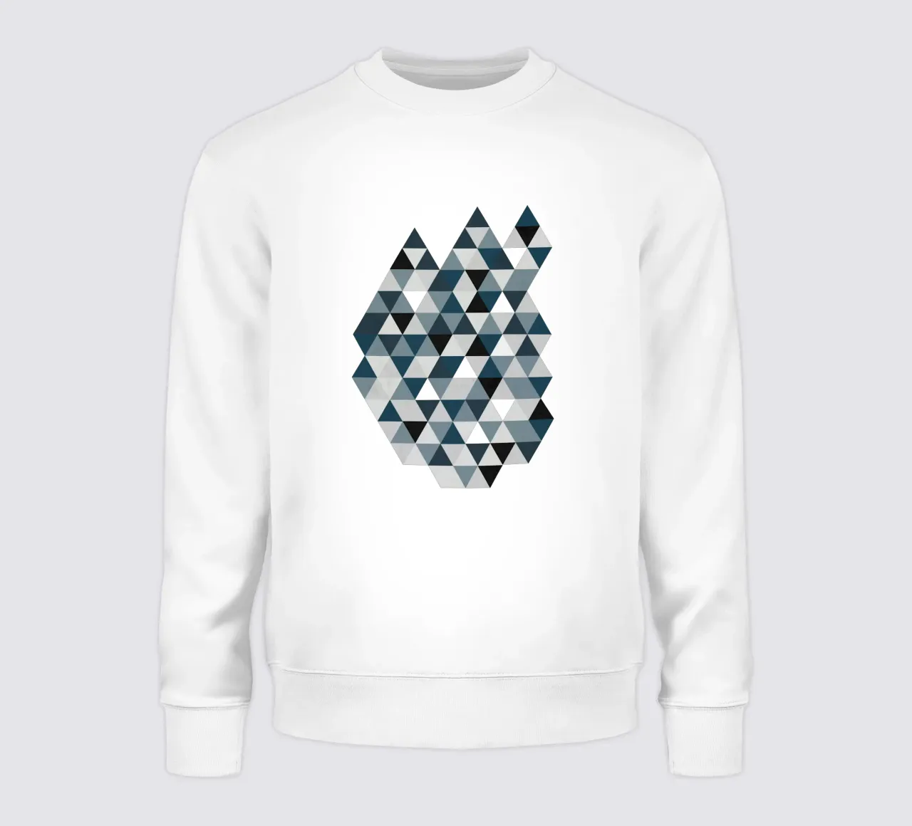 Ocean Mist Geometry - Sea Blue and Gray Triangle Pattern felpa da Petra Lang - Design