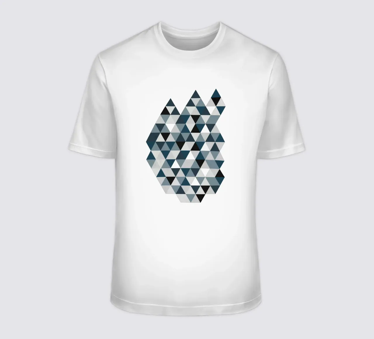 Ocean Mist Geometry - Sea Blue and Gray Triangle Pattern t-shirt da Petra Lang - Design