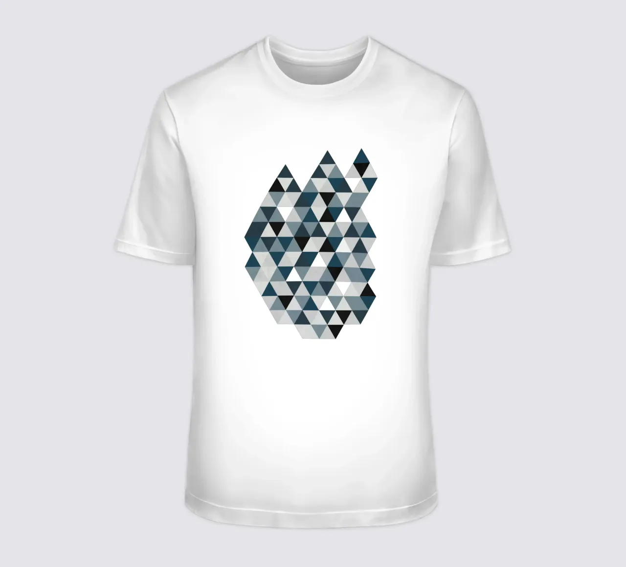 Ocean Mist Geometry - Sea Blue and Gray Triangle Pattern t-shirt da Petra Lang - Design