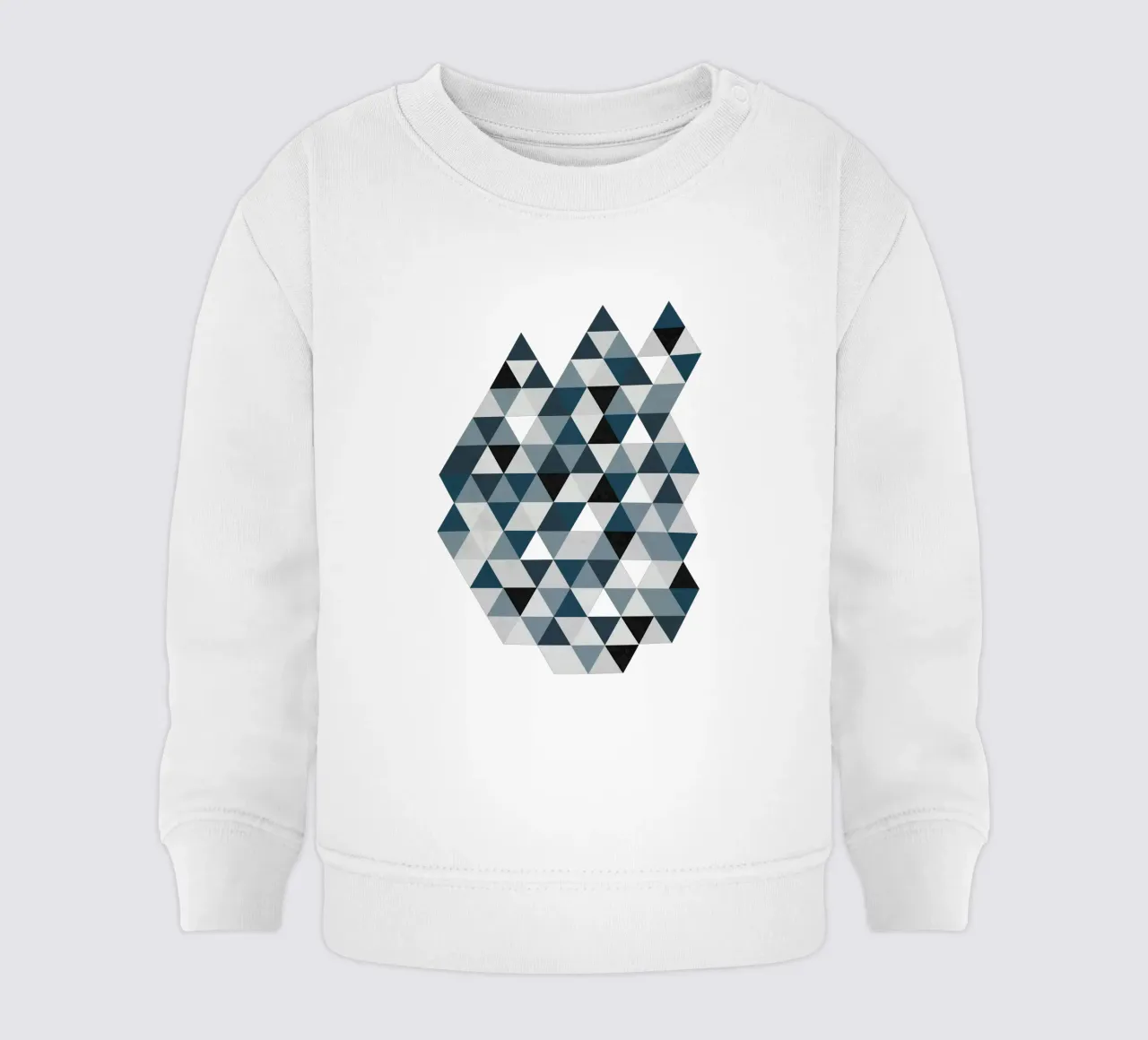 Ocean Mist Geometry - Sea Blue and Gray Triangle Pattern felpa neonato da Petra Lang - Design